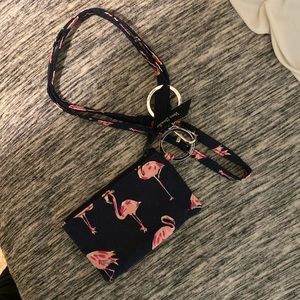 Vera Bradley flamingo wallet/lanyard